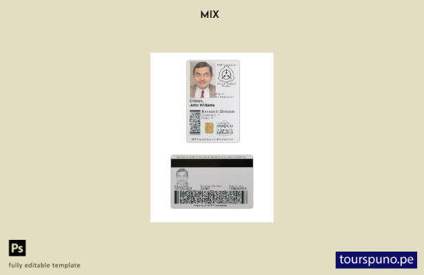 lista para imprimir plantilla de tarjeta de identificación SCP de EE. UU.